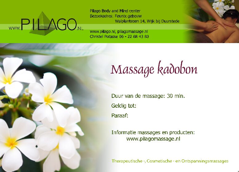Massage kadobon  30 min